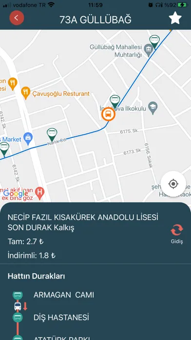 Tangkapan skrin Urfa Ulaşım