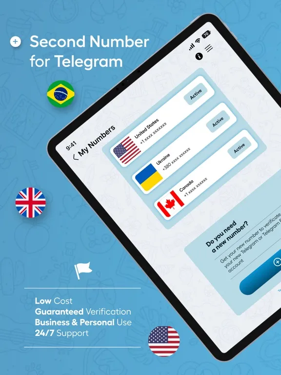 Teleg Sim Virtual Telegram Num iPad  سکرین شاٹس