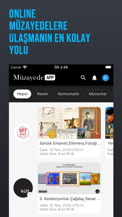 Müzayede App Screenshots