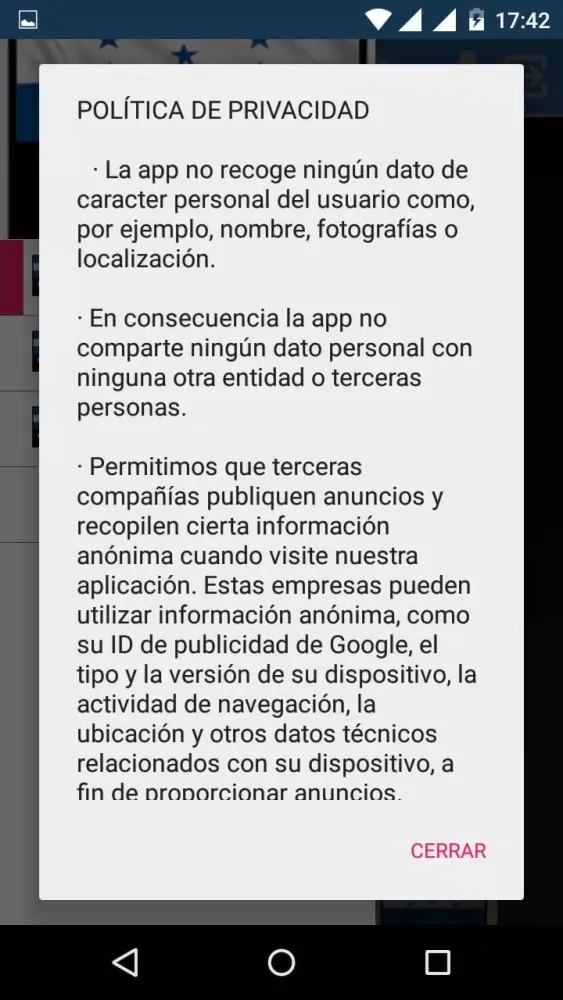 Capturas de tela do Television Honduras y emisoras