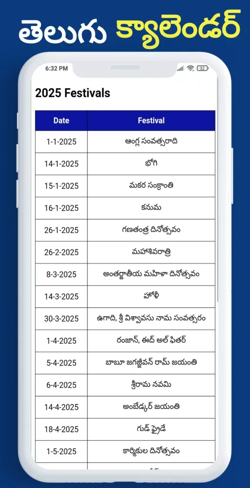 Telugu Calendar 2026 Ekran Görüntüleri