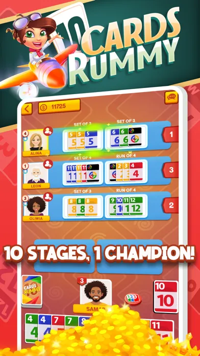 Capturas de tela do 10 Cards Rummy