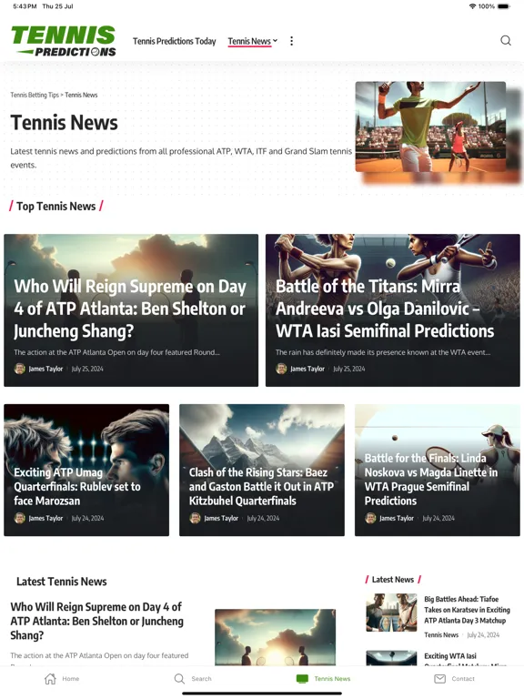 Tangkapan skrin Tennis Prediction Today iPad 