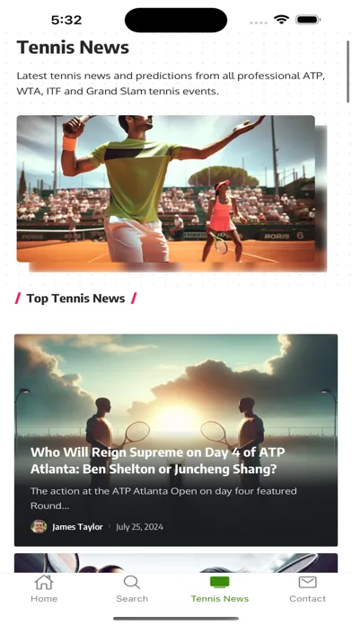 Tangkapan skrin Tennis Prediction Today