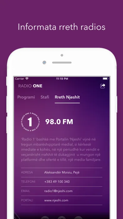 Capturas de tela do Radio ONE - Radio Një