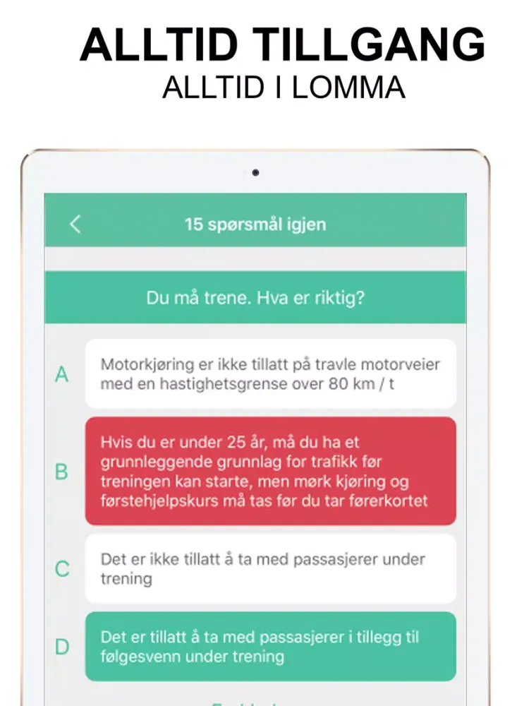 Teoriprøven Bil Teoritentamen iPad  Screenshots