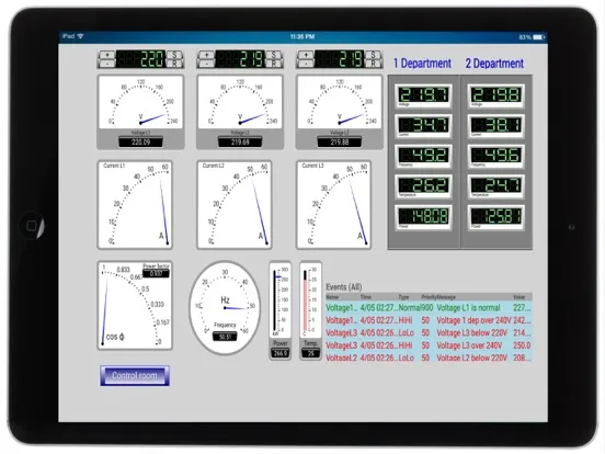 Ảnh chụp màn hình của TeslaSCADA2 Runtime iPad 
