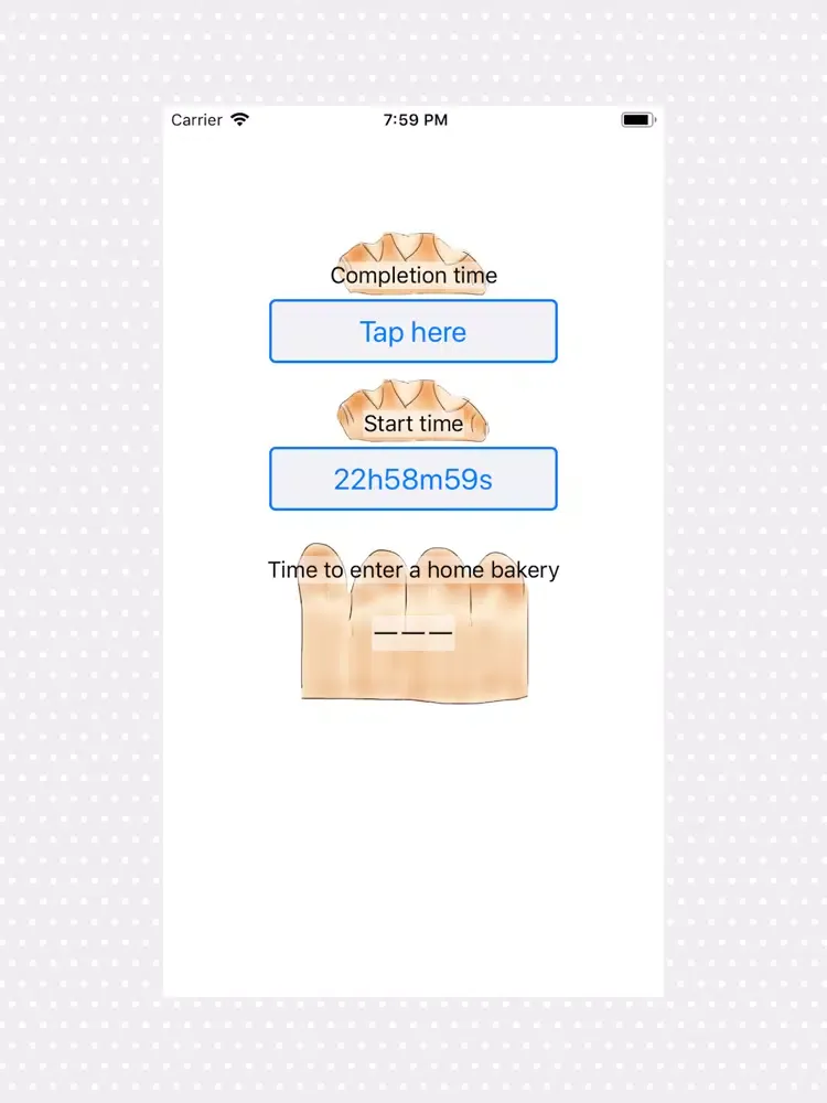 Home bakery time calculation iPad  スクリーンショット