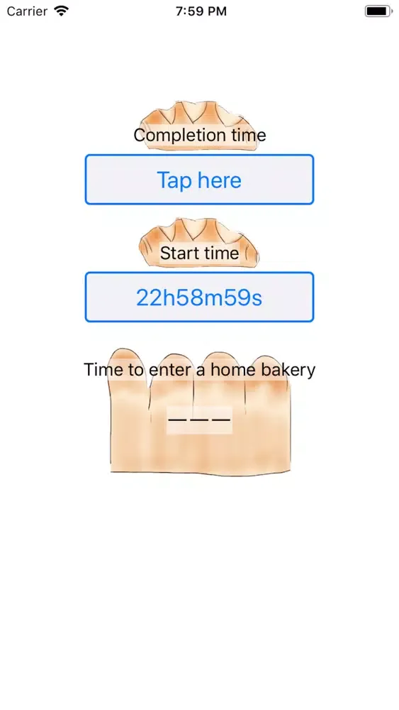 Home bakery time calculation スクリーンショット