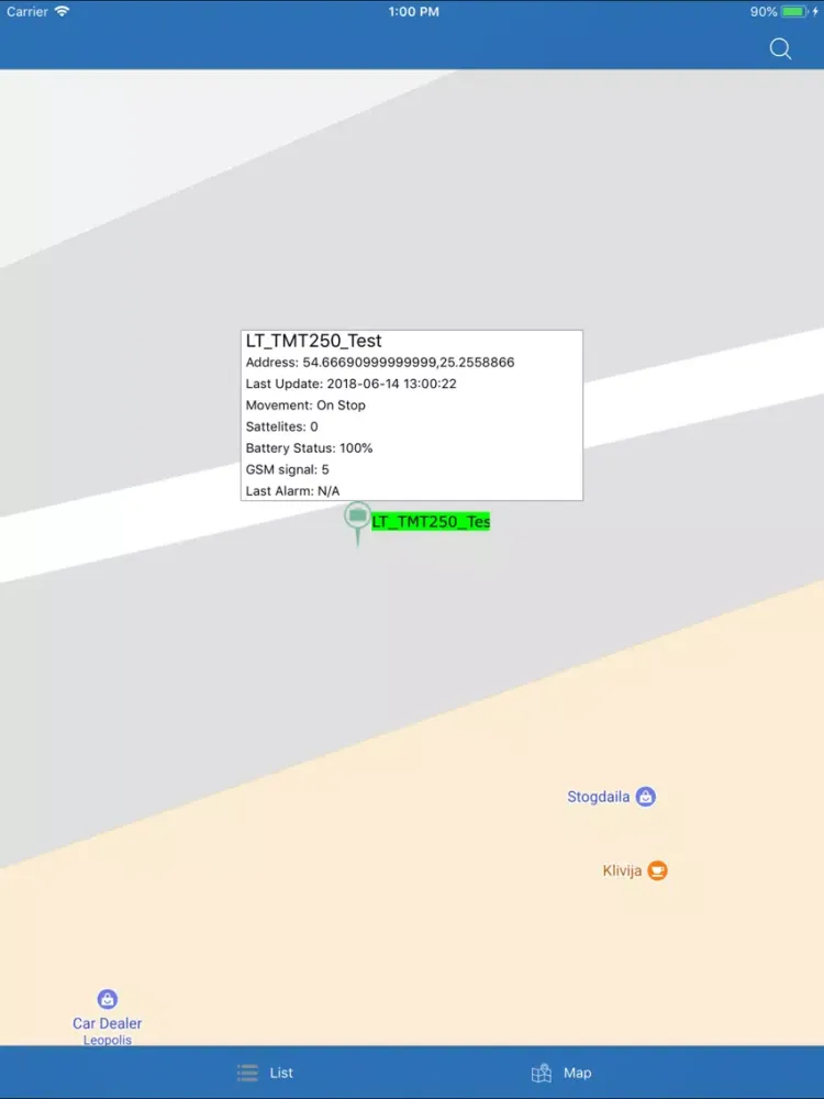 Teltonika Mini Tracker iPad  Screenshots