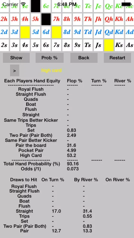 ภาพหน้าจอของ Texas Holdem (Slide Rule) Lite