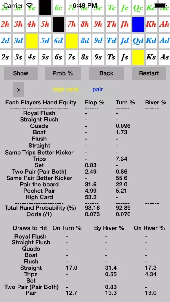 ภาพหน้าจอของ Texas Holdem (Slide Rule) Lite