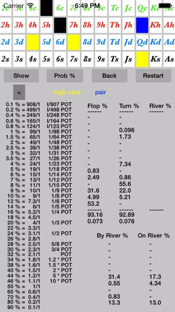 ภาพหน้าจอของ Texas Holdem (Slide Rule) Lite