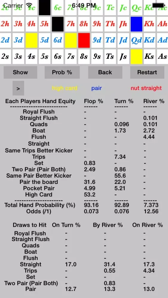 ภาพหน้าจอของ Texas Holdem (Slide Rule) Lite
