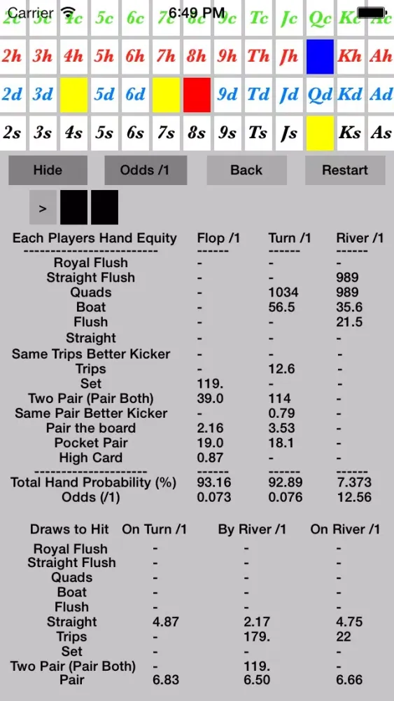 ภาพหน้าจอของ Texas Holdem (Slide Rule) Lite