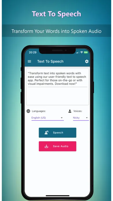 Tangkapan layar Text To Speech - Text Reader
