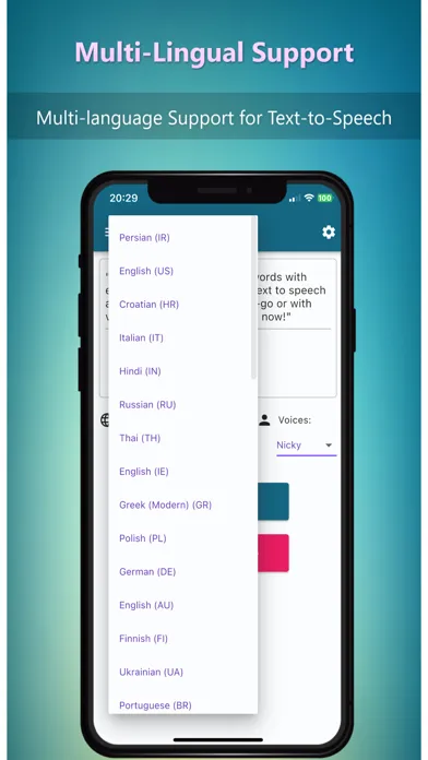 Tangkapan layar Text To Speech - Text Reader