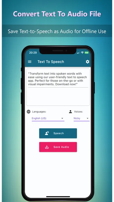 Tangkapan layar Text To Speech - Text Reader