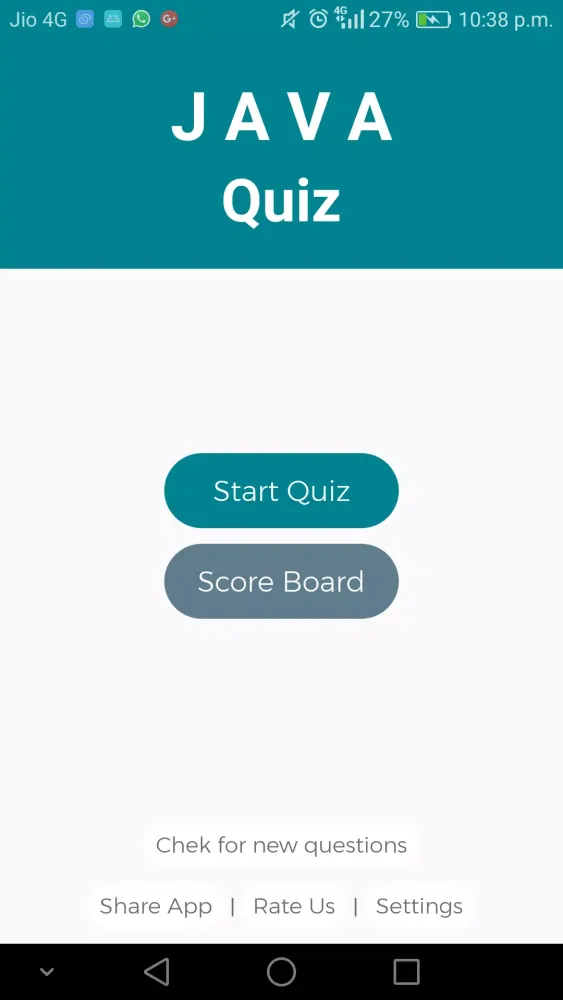 Capturas de pantalla de Java Quiz