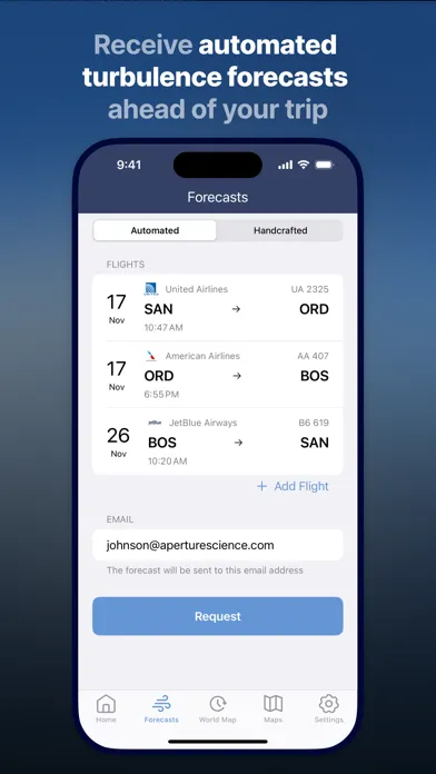Tangkapan skrin Turbulence Forecast