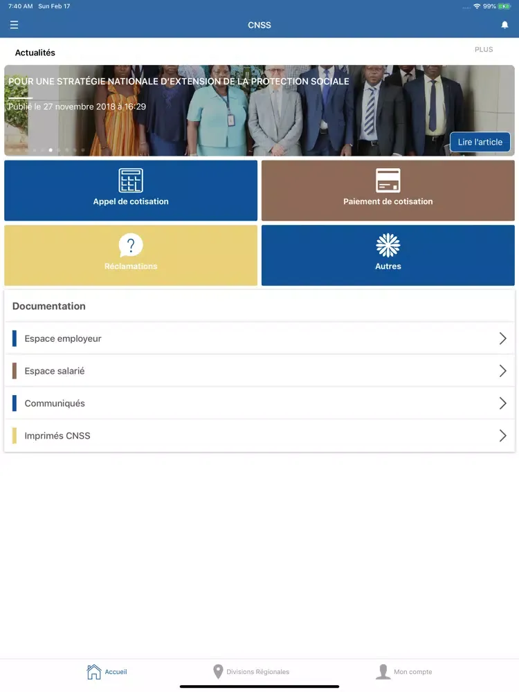 CNSS TOGO iPad  स्क्रीनशॉट