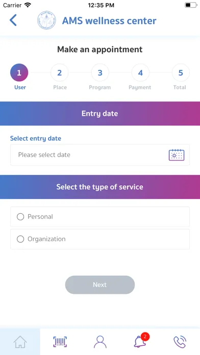 Tangkapan layar AMS App