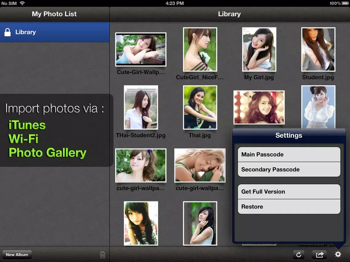Скриншоты Private Photo Lock lite - Secure your photo iPad 