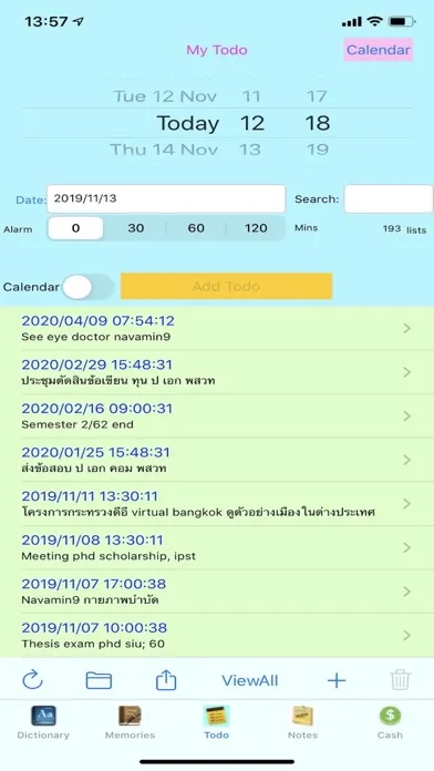 Zrzuty ekranu LogBooks Diary Todo Notes