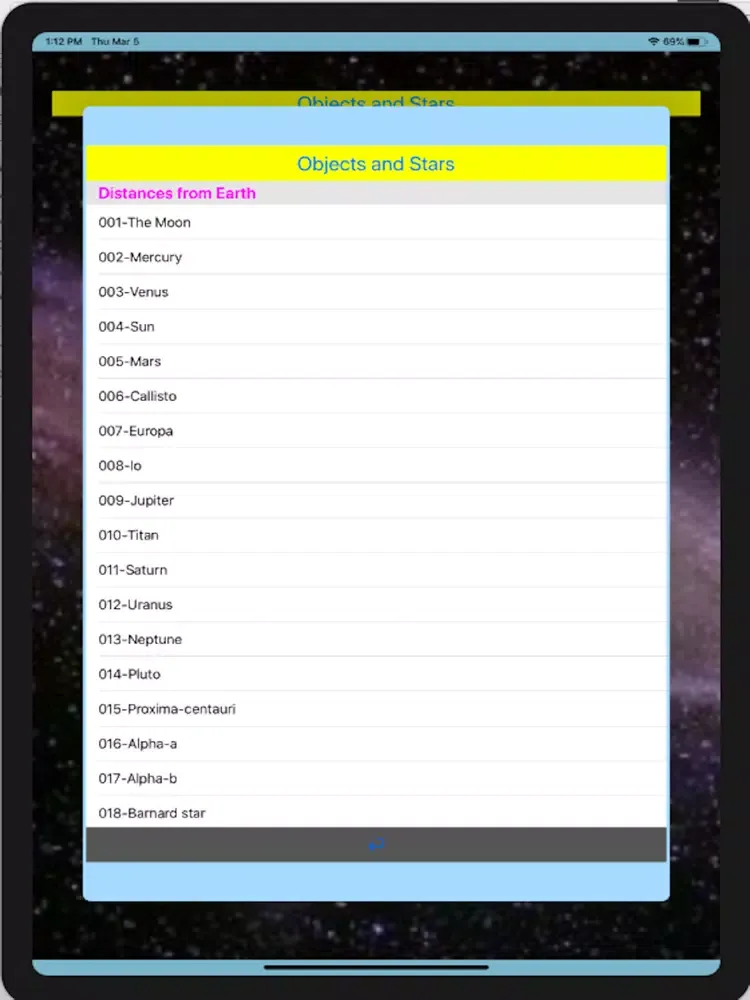 Objects and Stars iPad  스크린샷