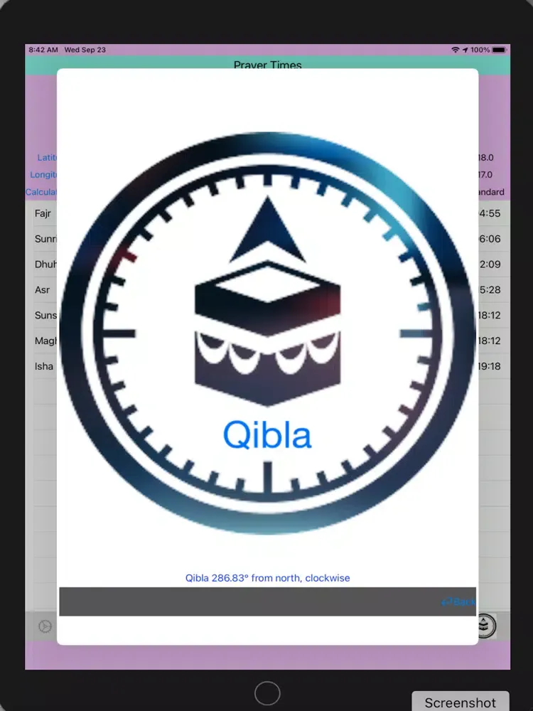 เวลาละหมาด Prayer Times Sunnah iPad 應用截圖