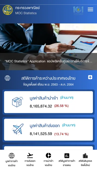 ภาพหน้าจอของ MOC Statistics