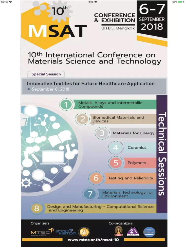 MSAT-10 Bangkok 2018 iPad 應用截圖