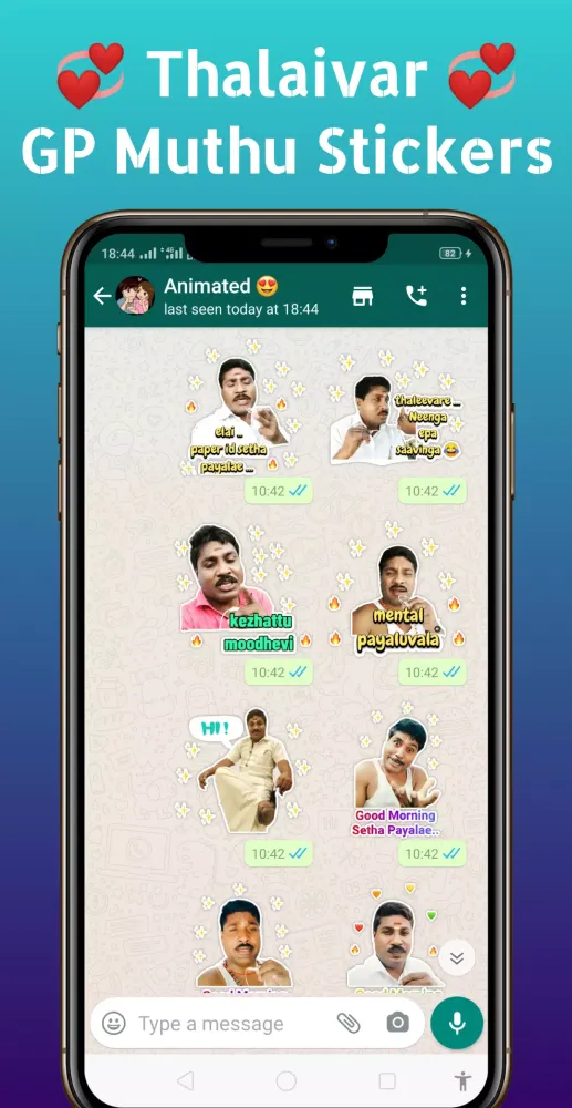 Captures d'écran de Thalaivar GP Muthu Stickers