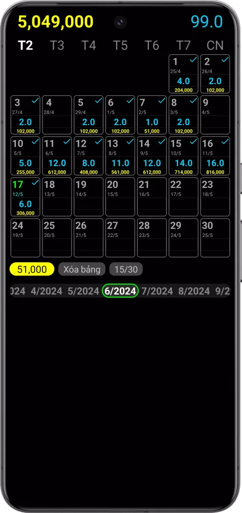 Timesheet Screenshots