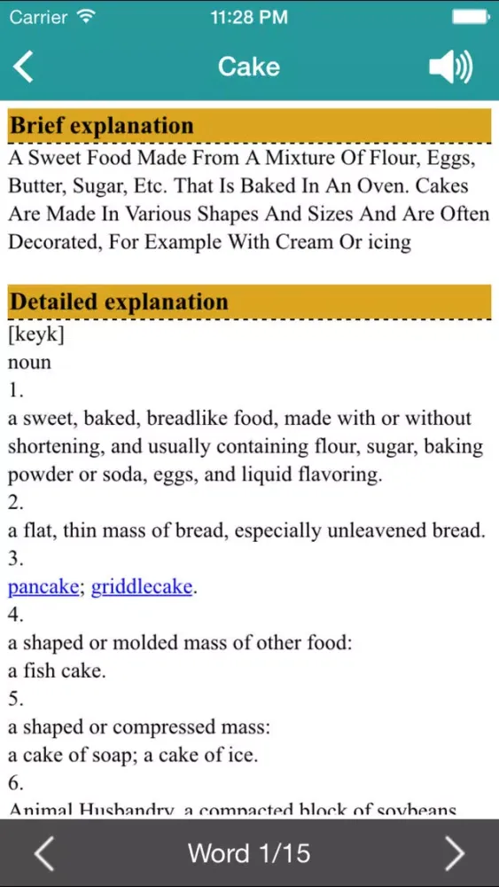 Ảnh chụp màn hình của English Vocabulary1500 Pro