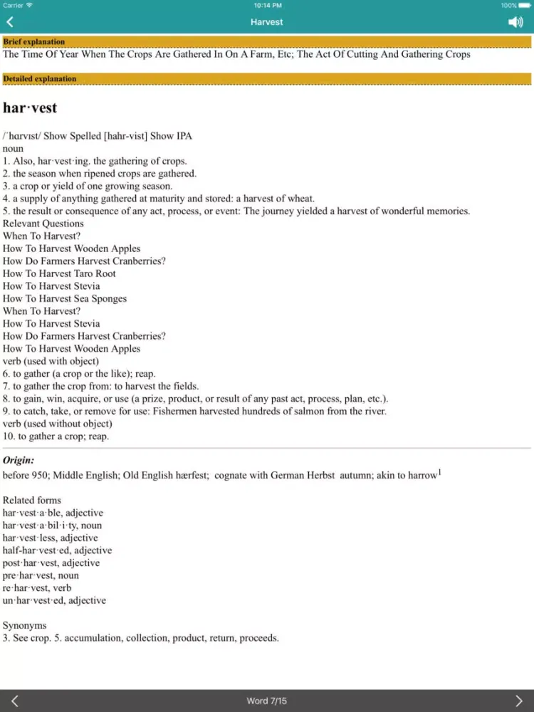 Tangkapan layar English Learner's Pocket Vocabulary - Full iPad 