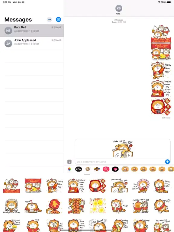 Lan Lan Cat Pig Year (EN) iPad  स्क्रीनशॉट
