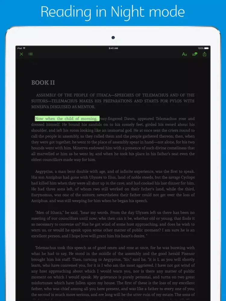 Zrzuty ekranu The Odyssey - sync transcript, notes iPad 