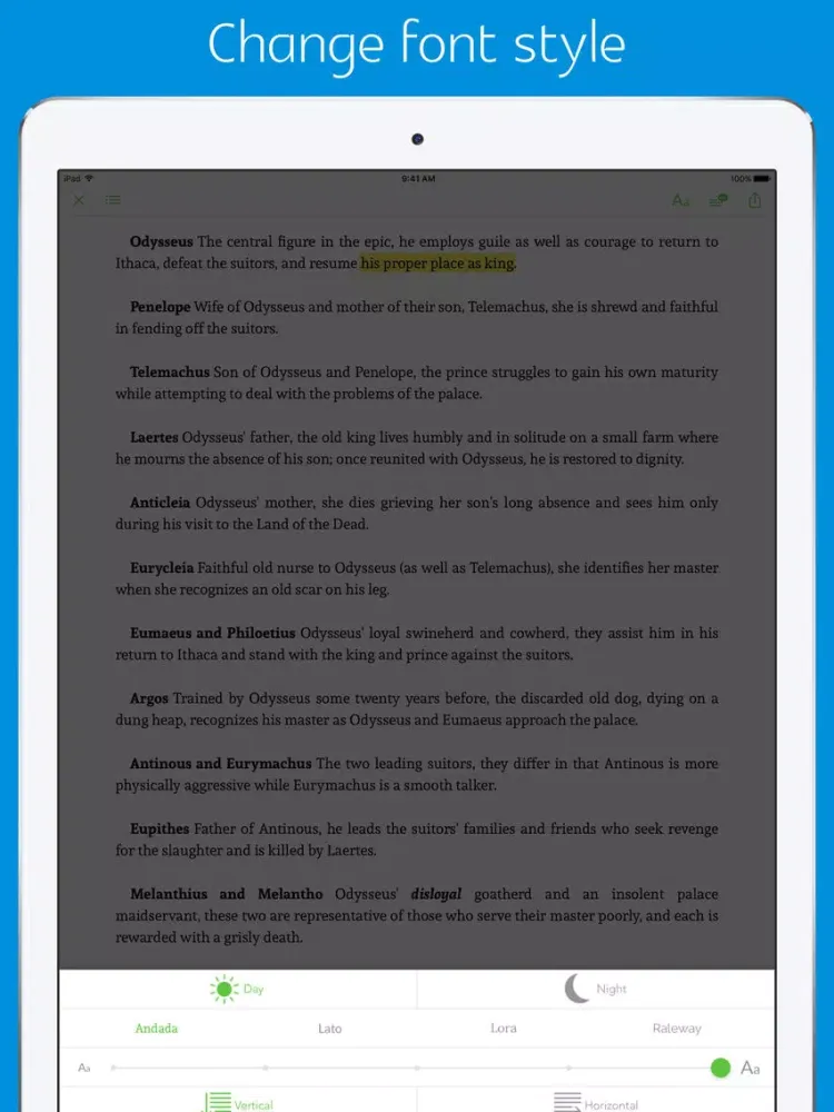 Zrzuty ekranu The Odyssey - sync transcript, notes iPad 