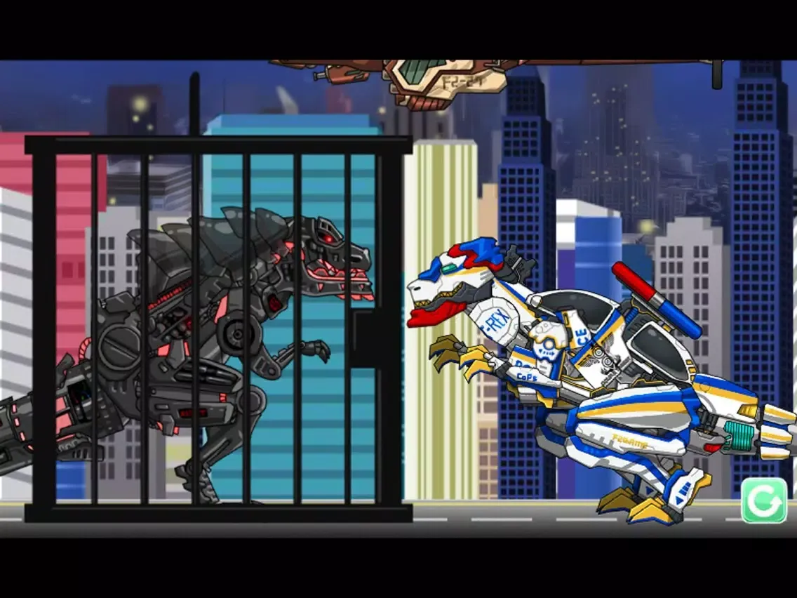 صور Combine! Dino Robot - T-rex Cops iPad 