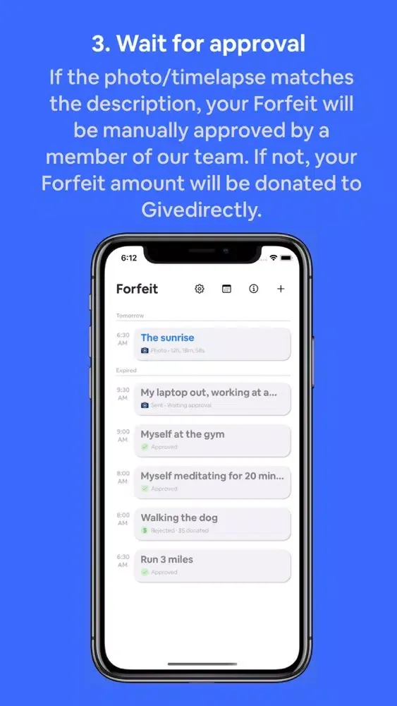 Tangkapan layar Forfeit - Do it or Donate!