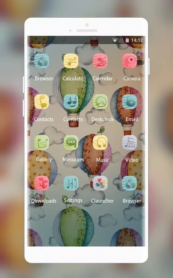 Theme for Girls: Hand Drawn Hot Air Balloon Skin Screenshots