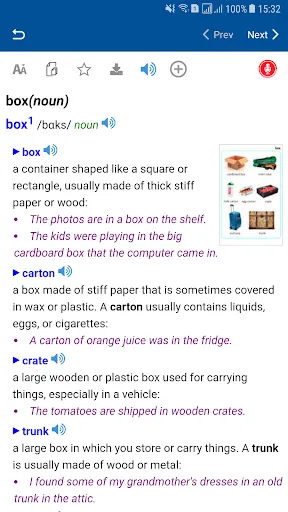 Tangkapan layar Collocations Thesaurus Offline