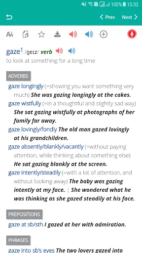 Tangkapan layar Collocations Thesaurus Offline