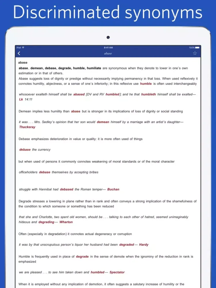 Captures d'écran de Advanced English Thesaurus iPad 