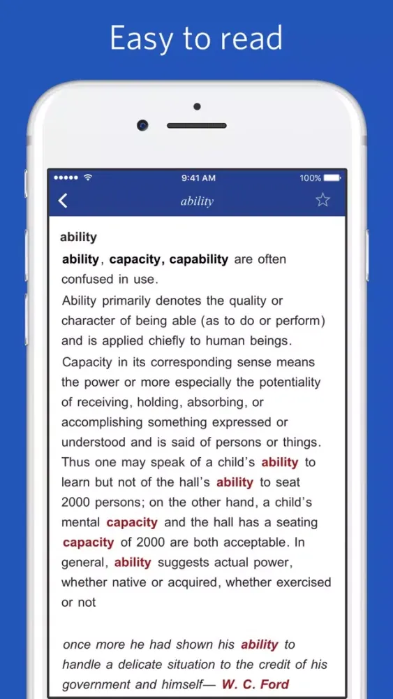 Captures d'écran de Advanced English Thesaurus