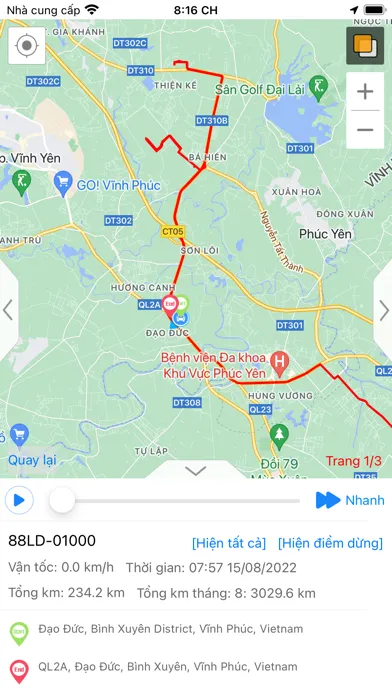 ภาพหน้าจอของ GPS Thiên Phương