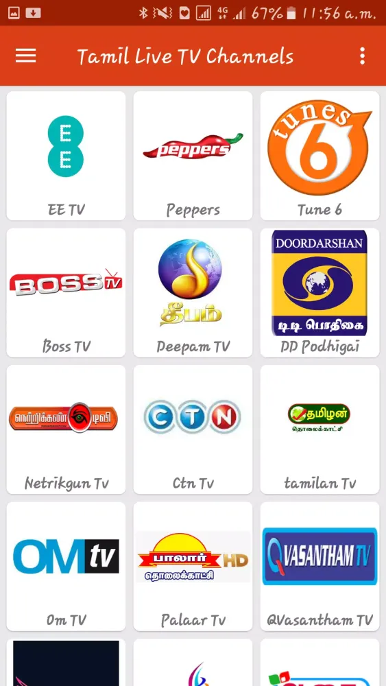 Tamil Live TV Channels Screenshots
