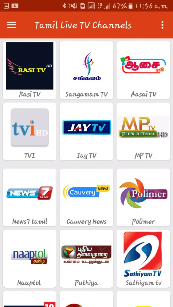 Tamil Live TV Channels Screenshots