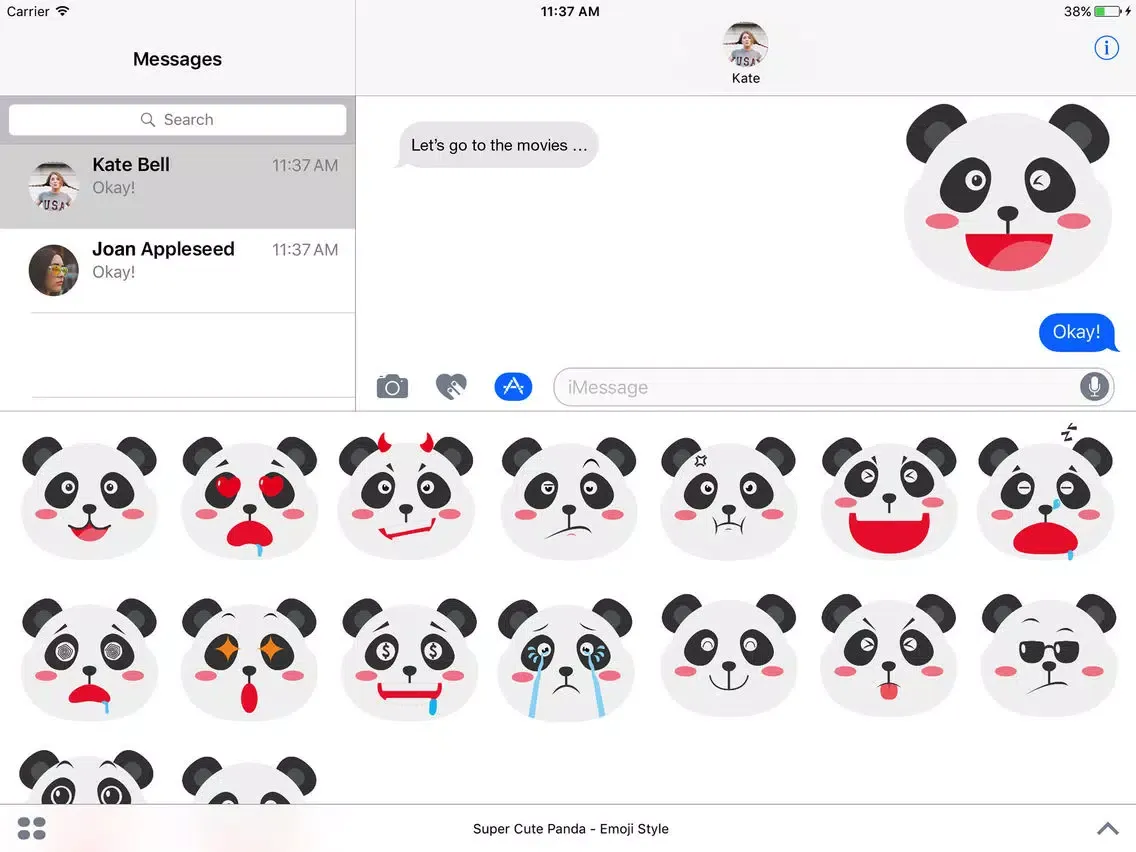 Zrzuty ekranu Super Cute Panda - Emoji Style iPad 